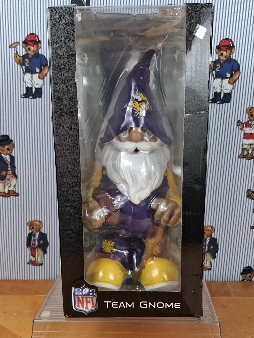 New In Box Minnesota Vikings NFL Team Garden Yard Man Cave 11" Gnome